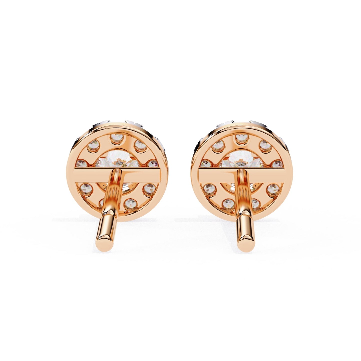 Round Brilliant Cluster Diamond Halo Stud Earrings