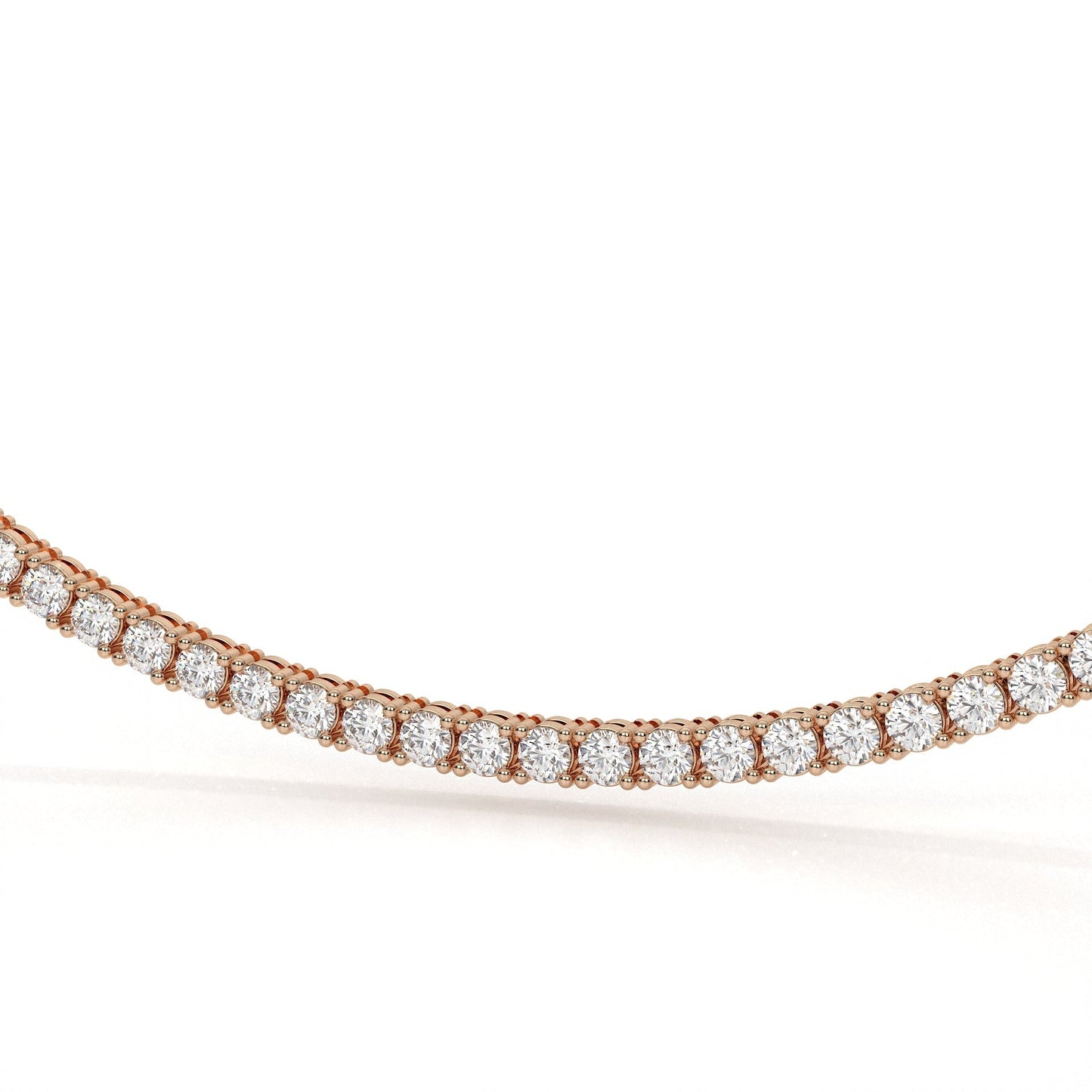 Round Cut Lab Diamond Tennis Necklace
