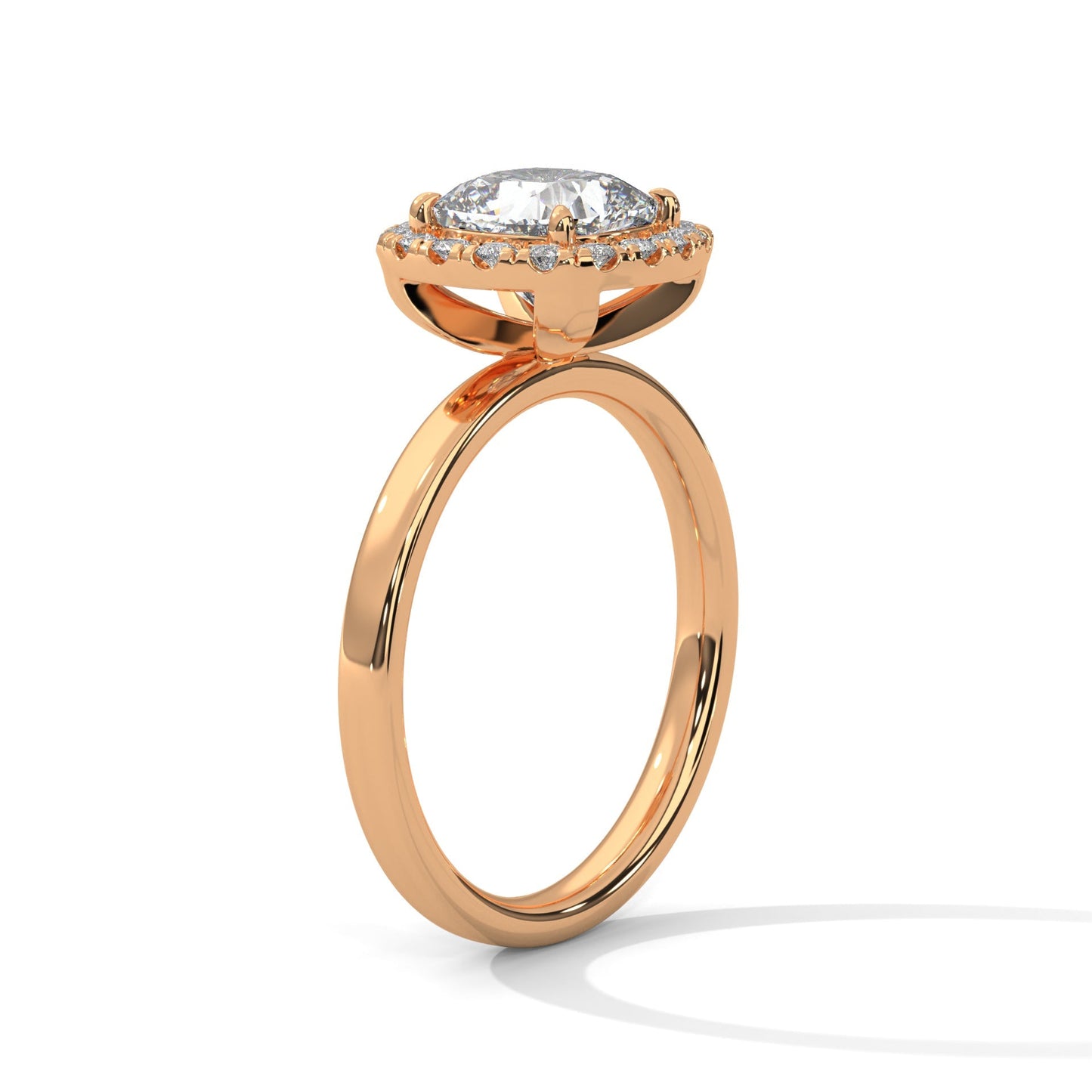 Halo Cushion Cut Lab Diamond Engagement Ring