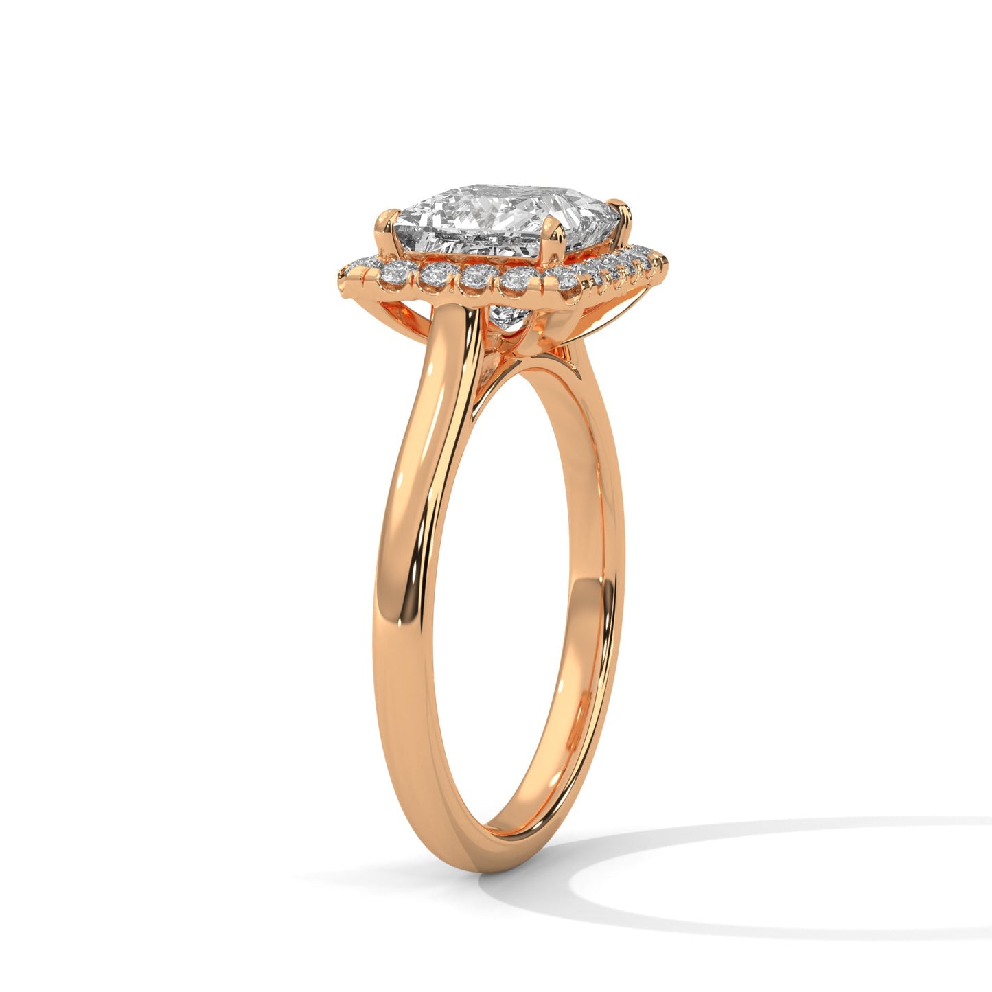 2 Carat Princess Diamond Halo Engagement Ring