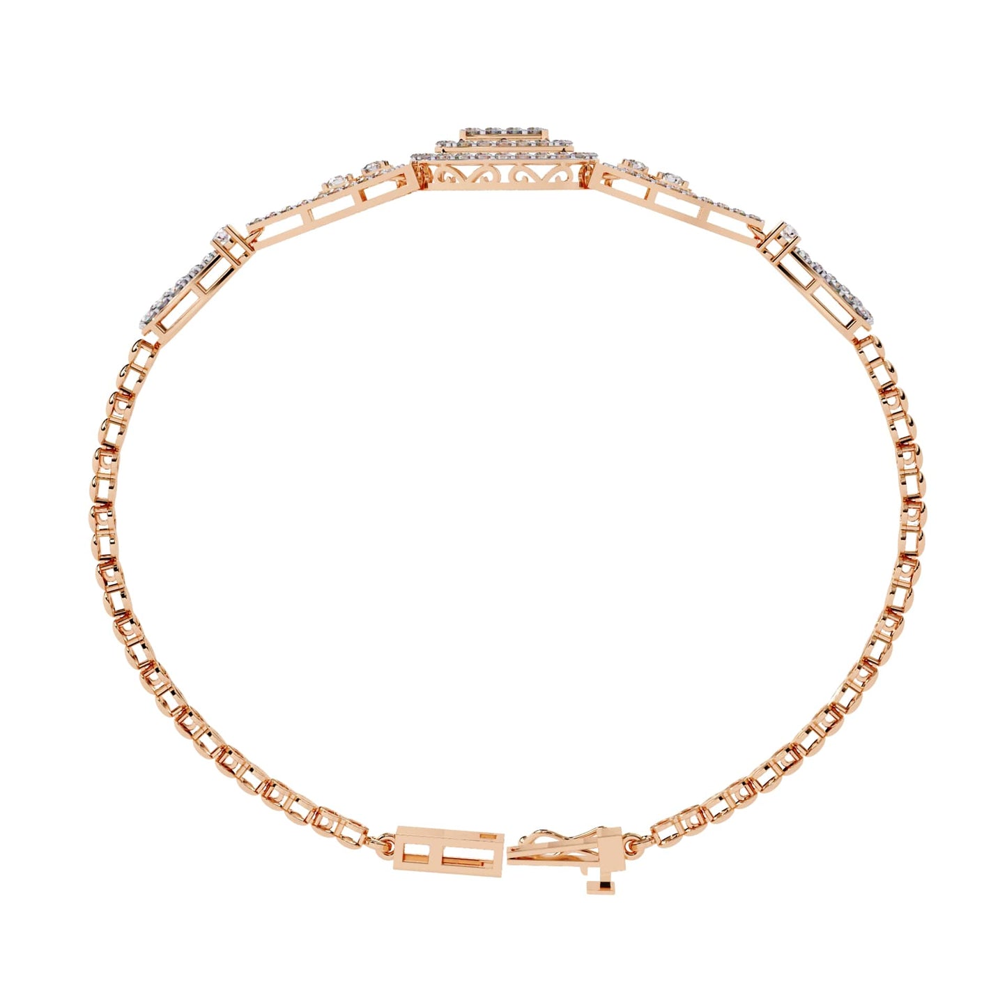 Fancy Bracelet With Round Cut Lab Diamond