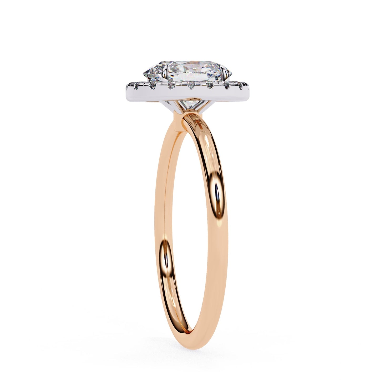 Oval Cut Lab Diamond Halo Engagement Ring
