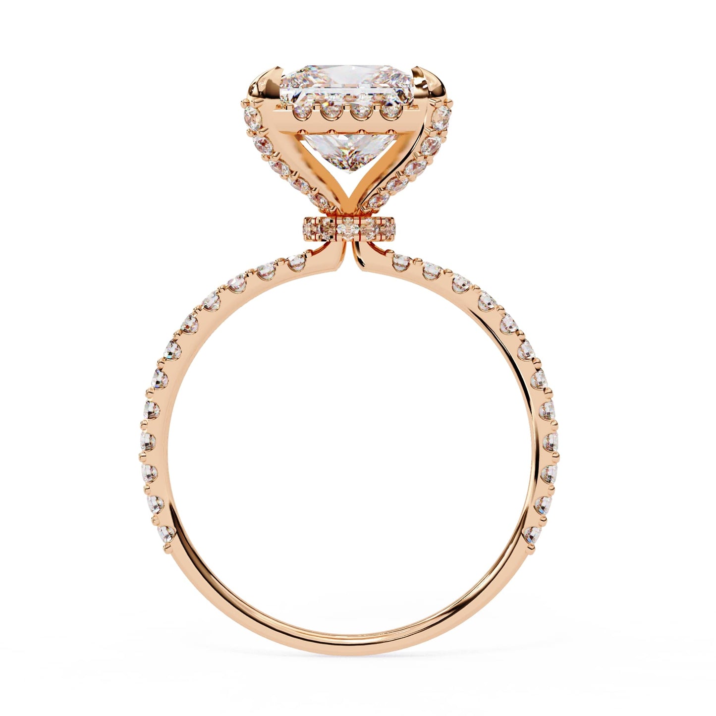 Lab Grown Princess Cut Diamond Solitaire Accent Ring