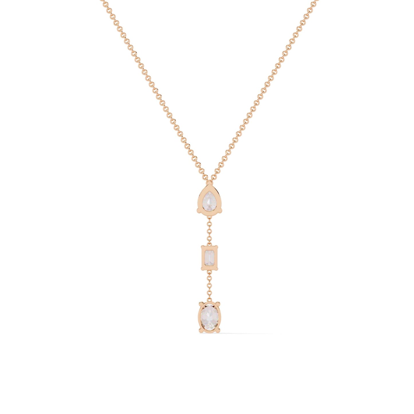 Multi Shape Lab Grown Diamond Drop Necklace