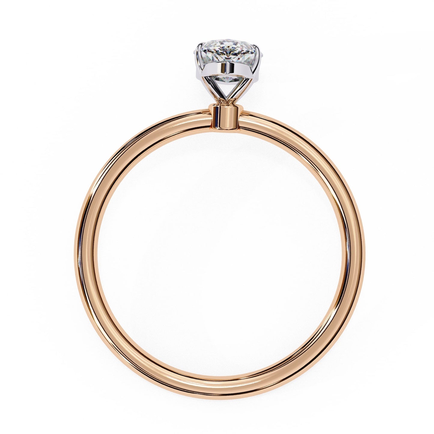 Marquise Cut Lab Diamond Solitaire Engagement Ring