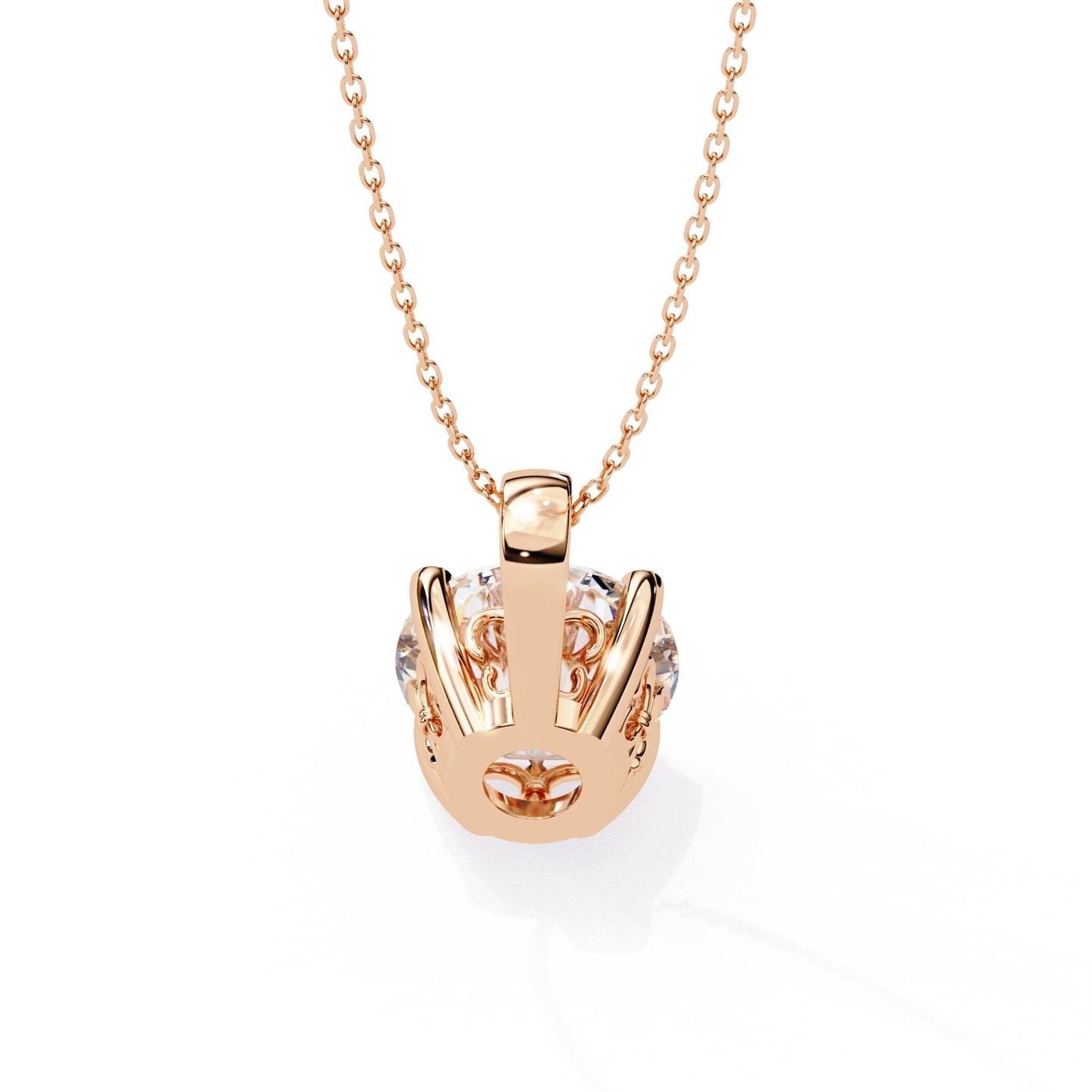 Charming 4 Prong Round Lab Diamond Pendant