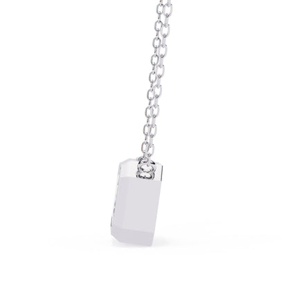 Emerald Cut Lab Grown Diamond Bezel Pendant
