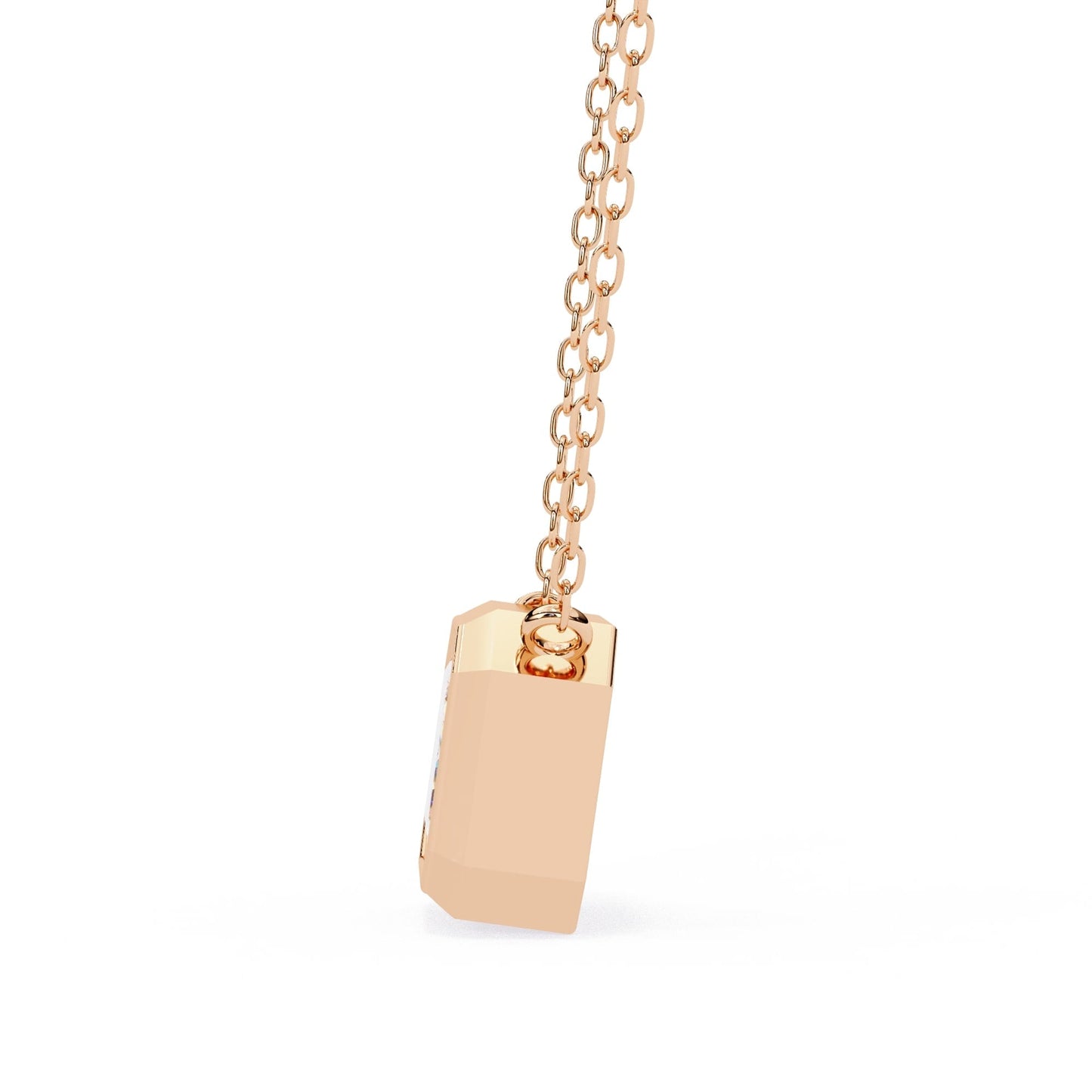 Emerald Cut Lab Grown Diamond Bezel Pendant