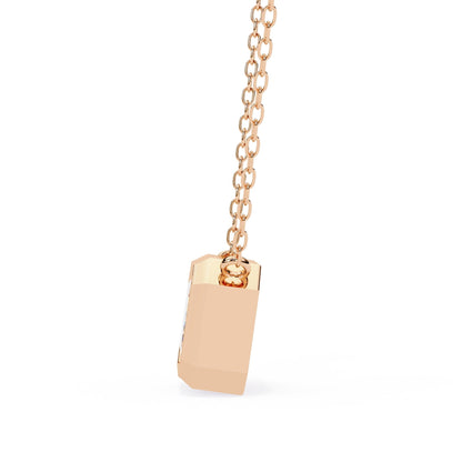 Emerald Cut Lab Grown Diamond Bezel Pendant