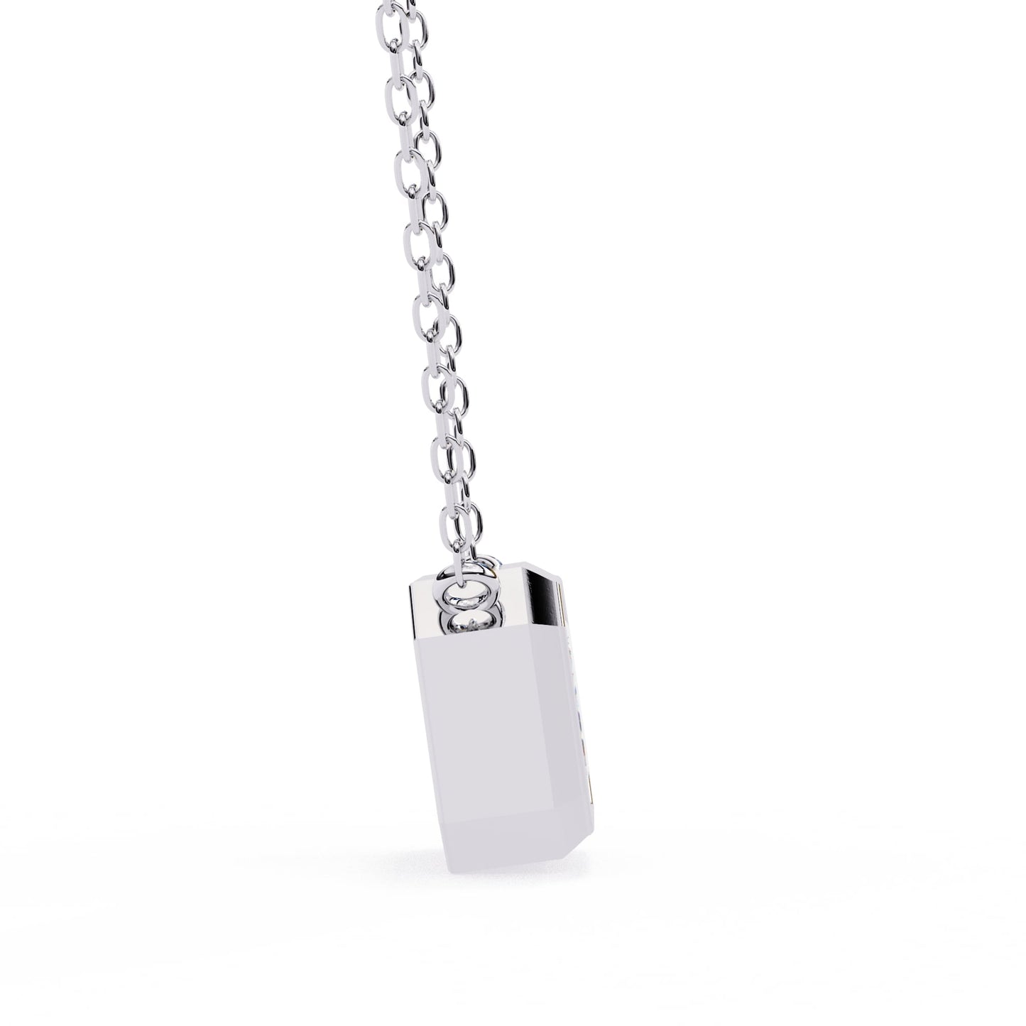 Emerald Cut Lab Grown Diamond Bezel Pendant