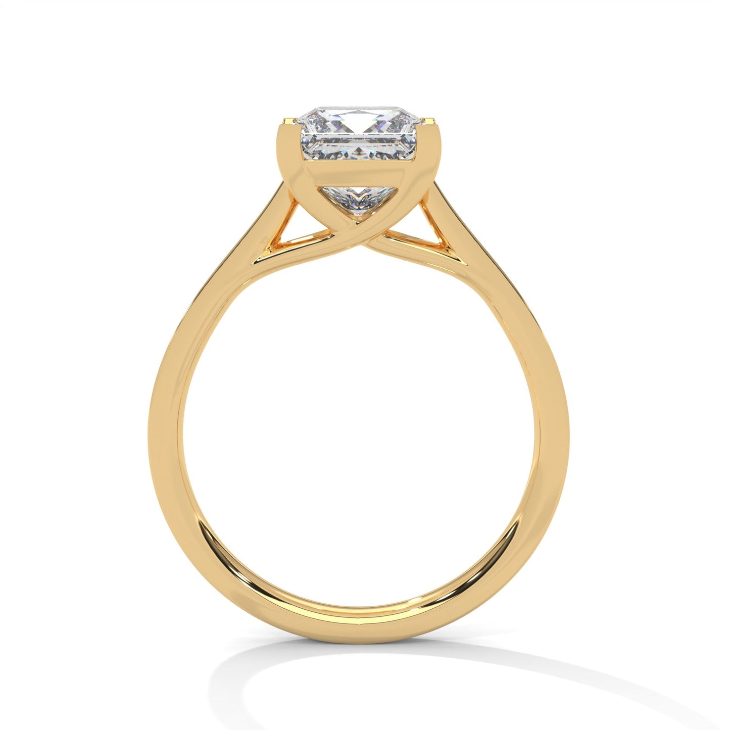 Princess Cut Lab Diamond Solitaire Accent Engagement Ring