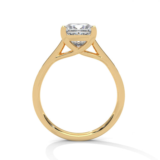 Princess Cut Lab Diamond Solitaire Accent Engagement Ring