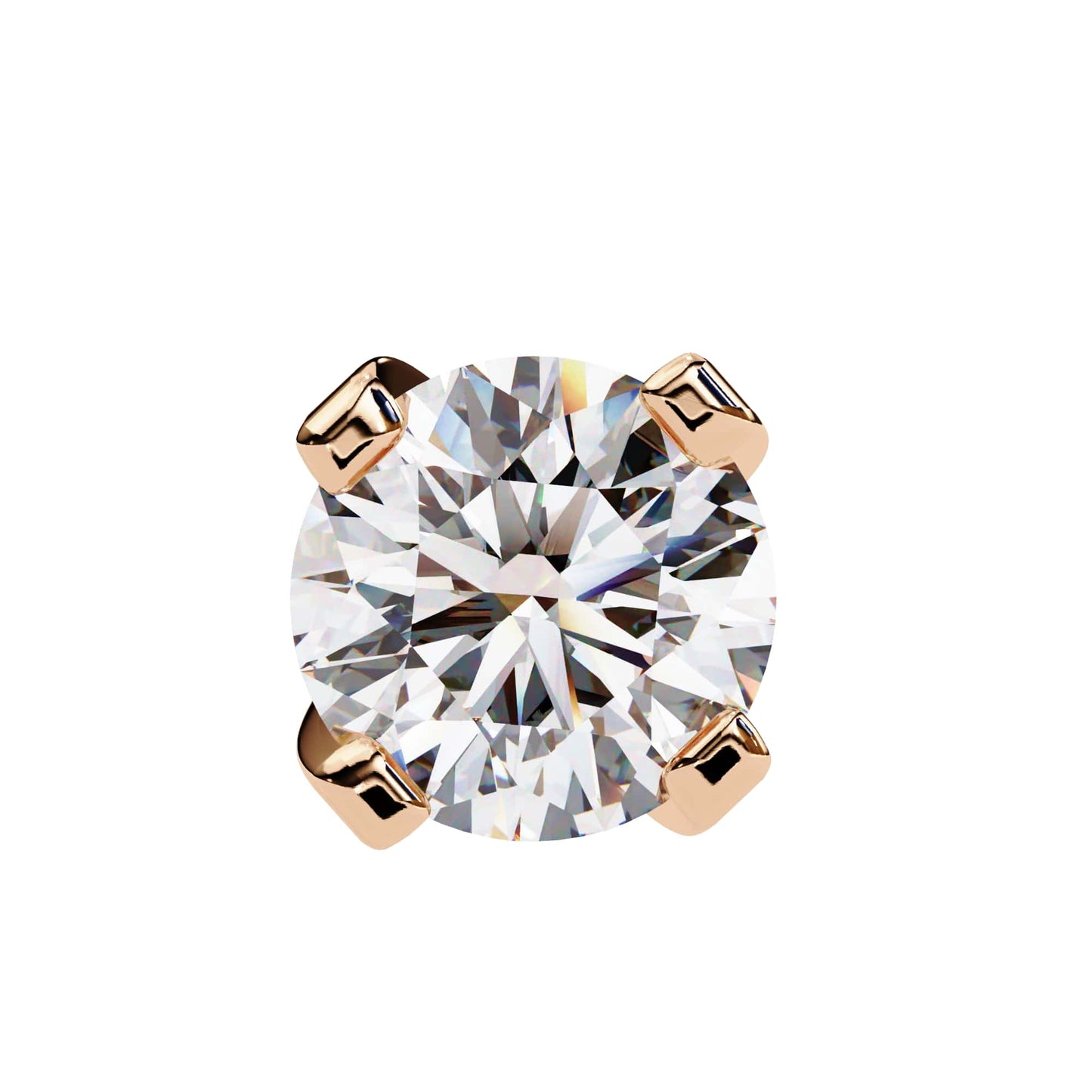 Double claw Round Lab Grown Diamond Stud Earrings