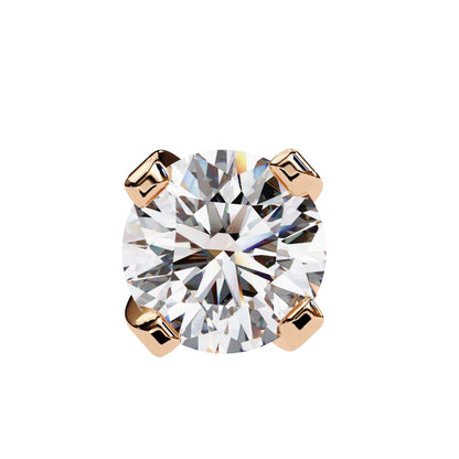Double claw Round Lab Grown Diamond Stud Earrings