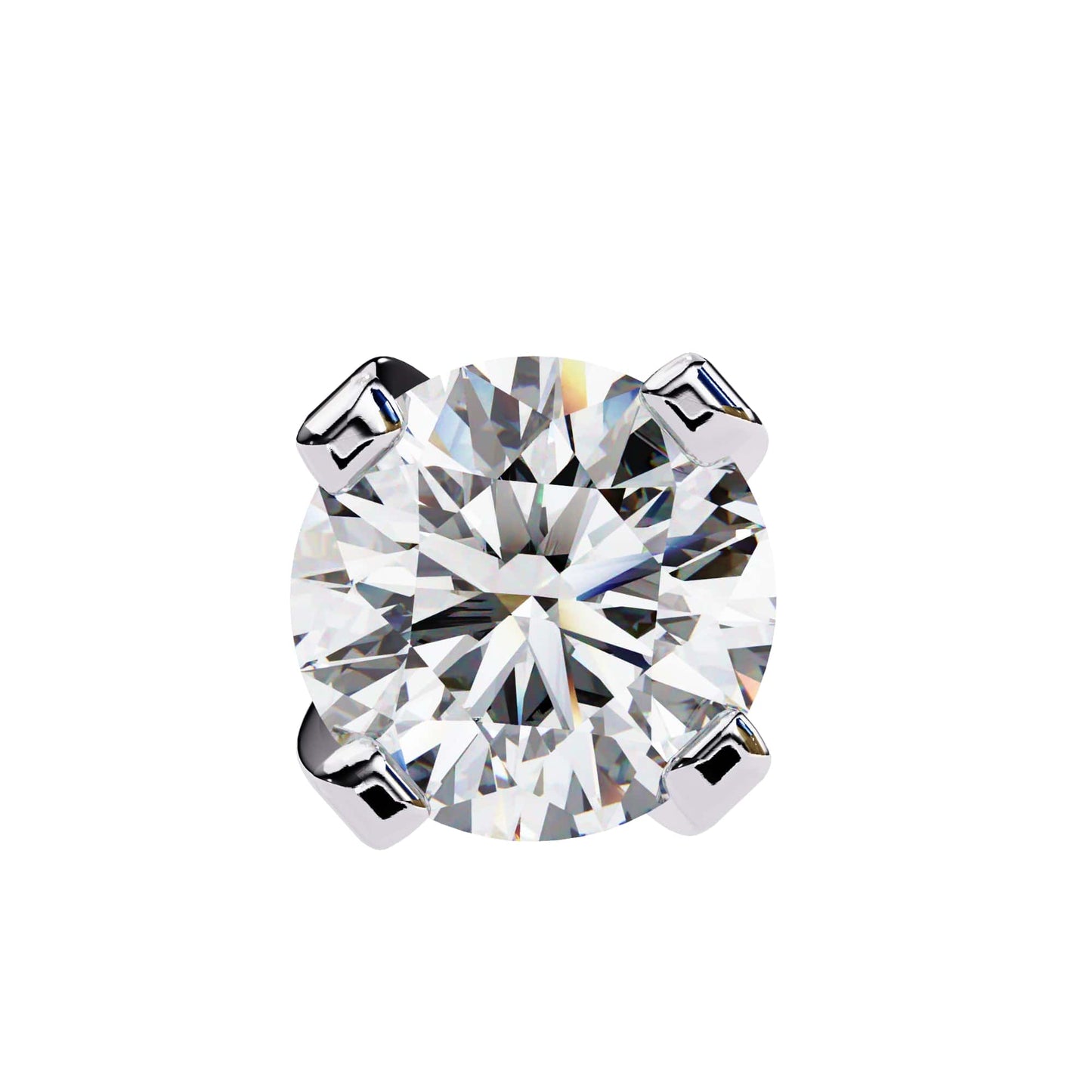 Double claw Round Lab Grown Diamond Stud Earrings