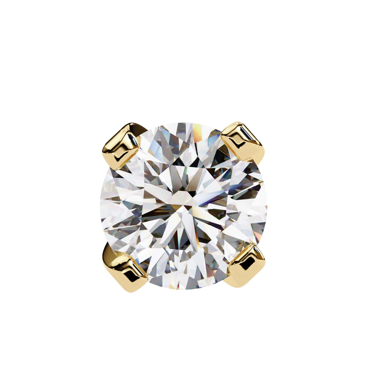 Double claw Round Lab Grown Diamond Stud Earrings