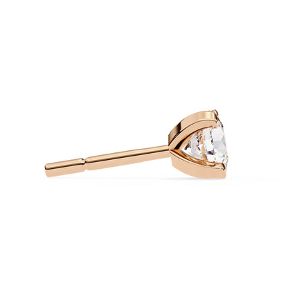 Double claw Round Lab Grown Diamond Stud Earrings