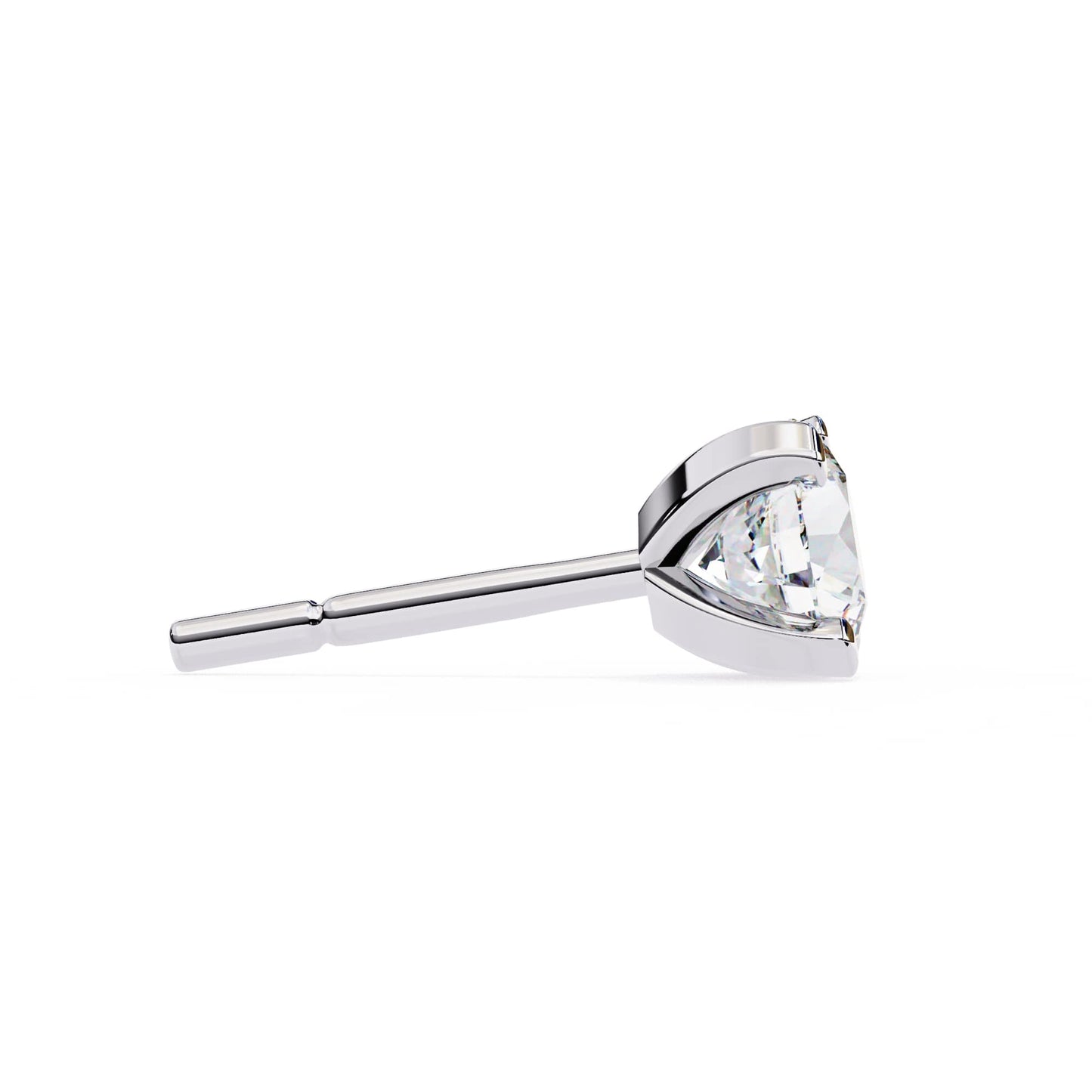 Double claw Round Lab Grown Diamond Stud Earrings