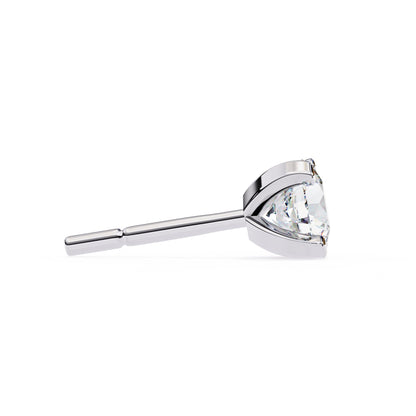 Double claw Round Lab Grown Diamond Stud Earrings