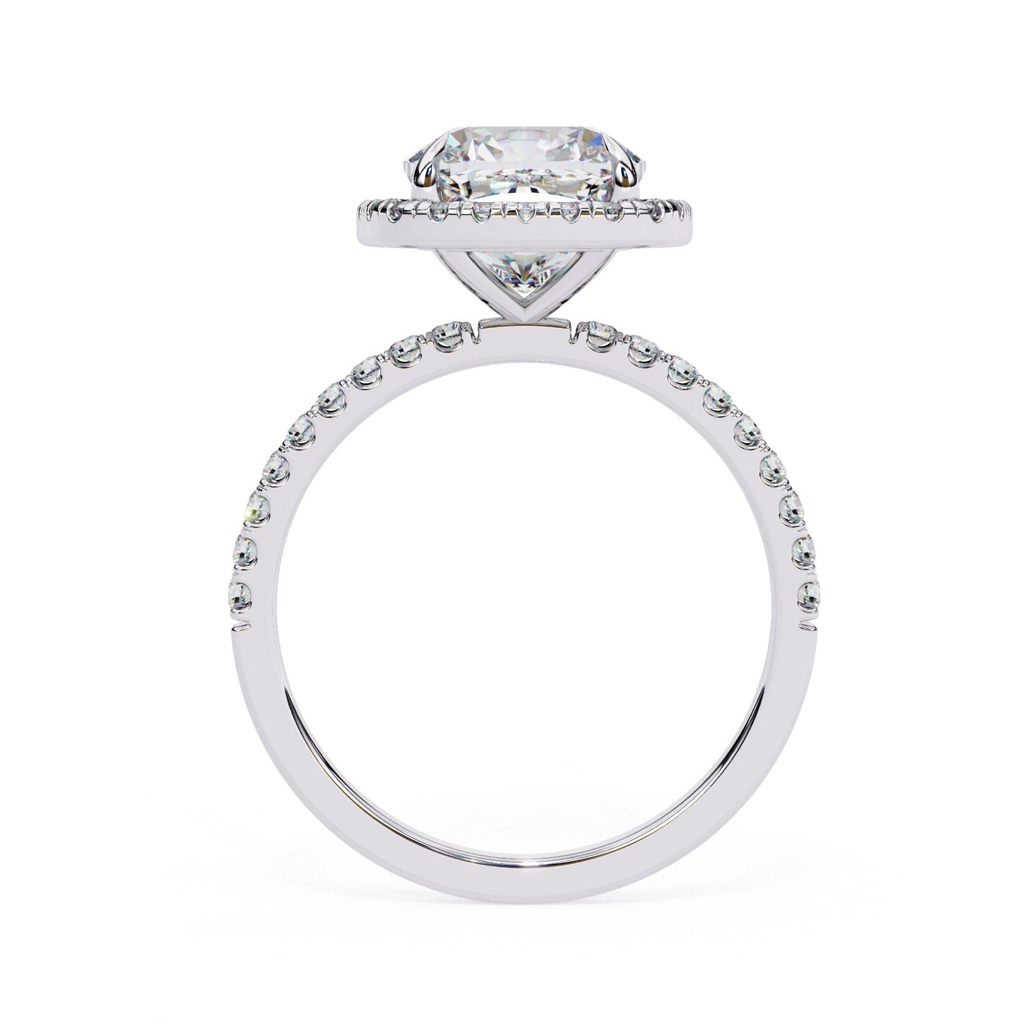 Cushion Cut Lab Diamond Halo Ring