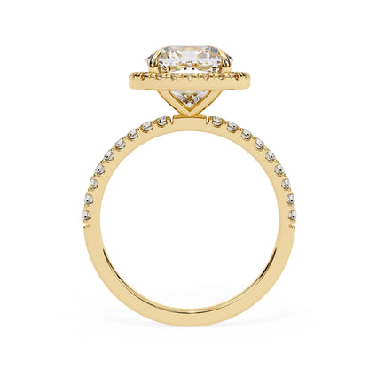 Cushion Cut Lab Diamond Halo Ring