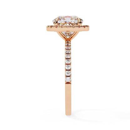 Cushion Cut Lab Diamond Halo Ring