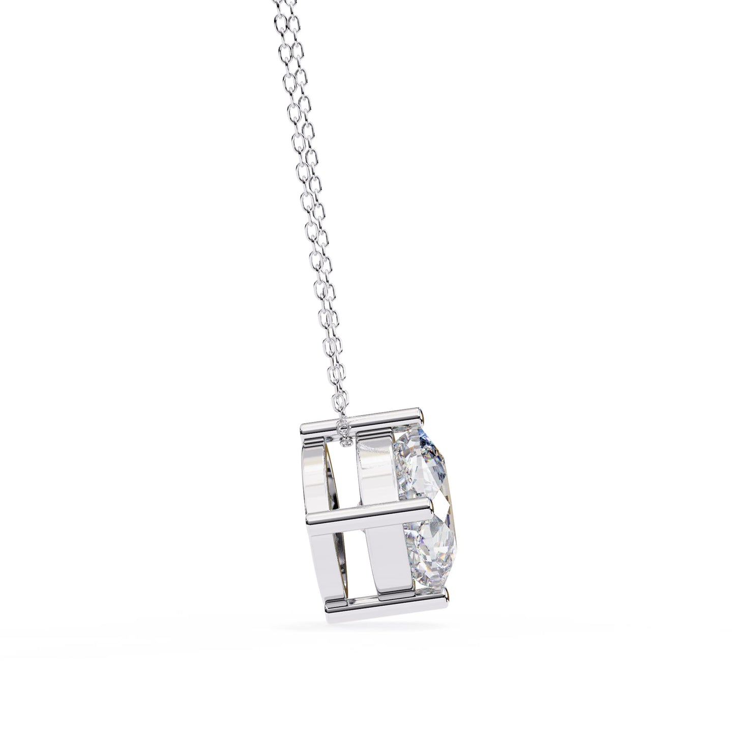 Elegant Cushion Solitaire Pendant
