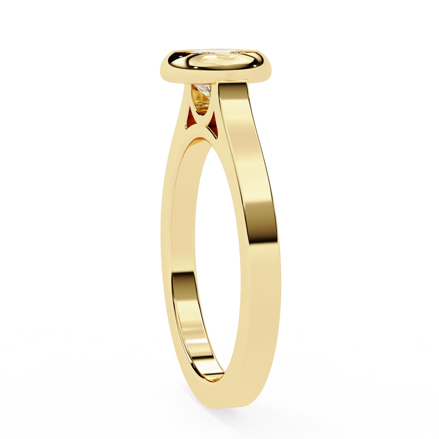 Bezel Set Round Cut Diamond Solitaire Ring