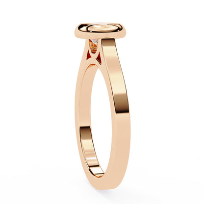 Bezel Set Round Cut Diamond Solitaire Ring