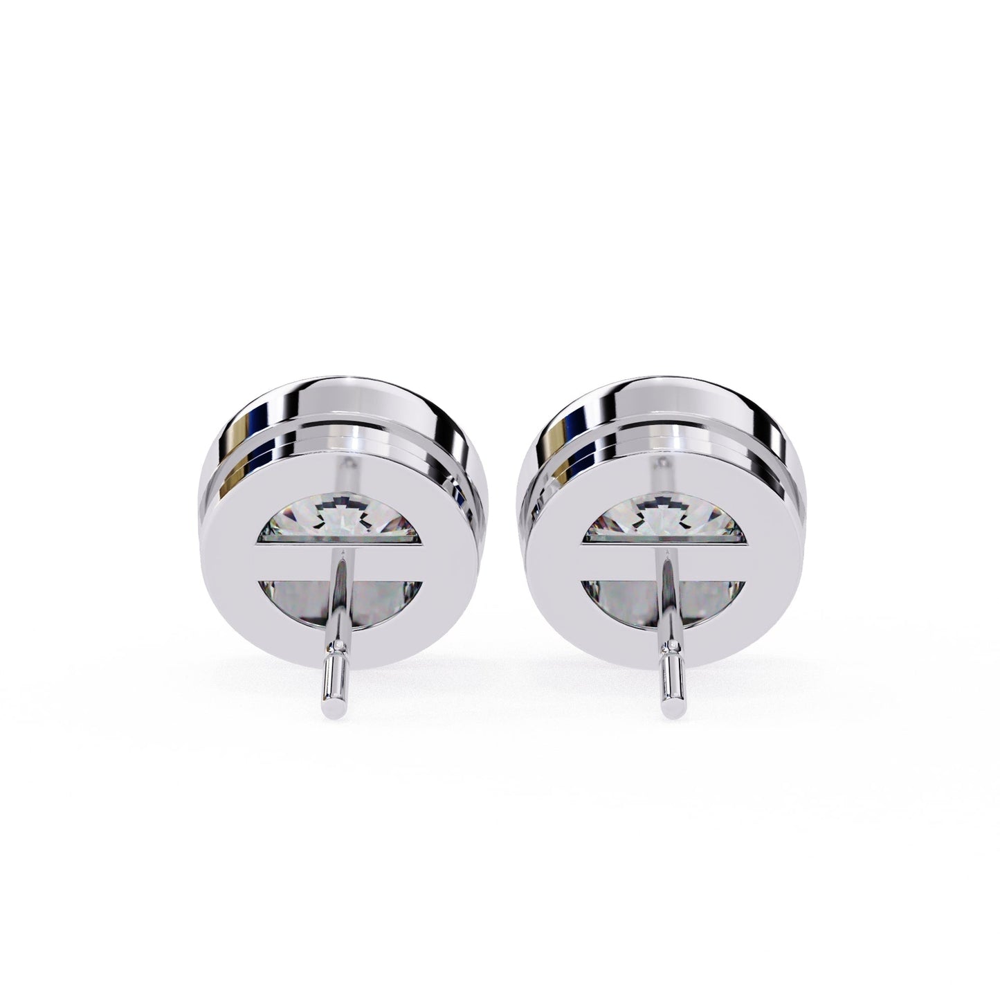 Round Lab Diamond Bezel Stud Diamond Earrings