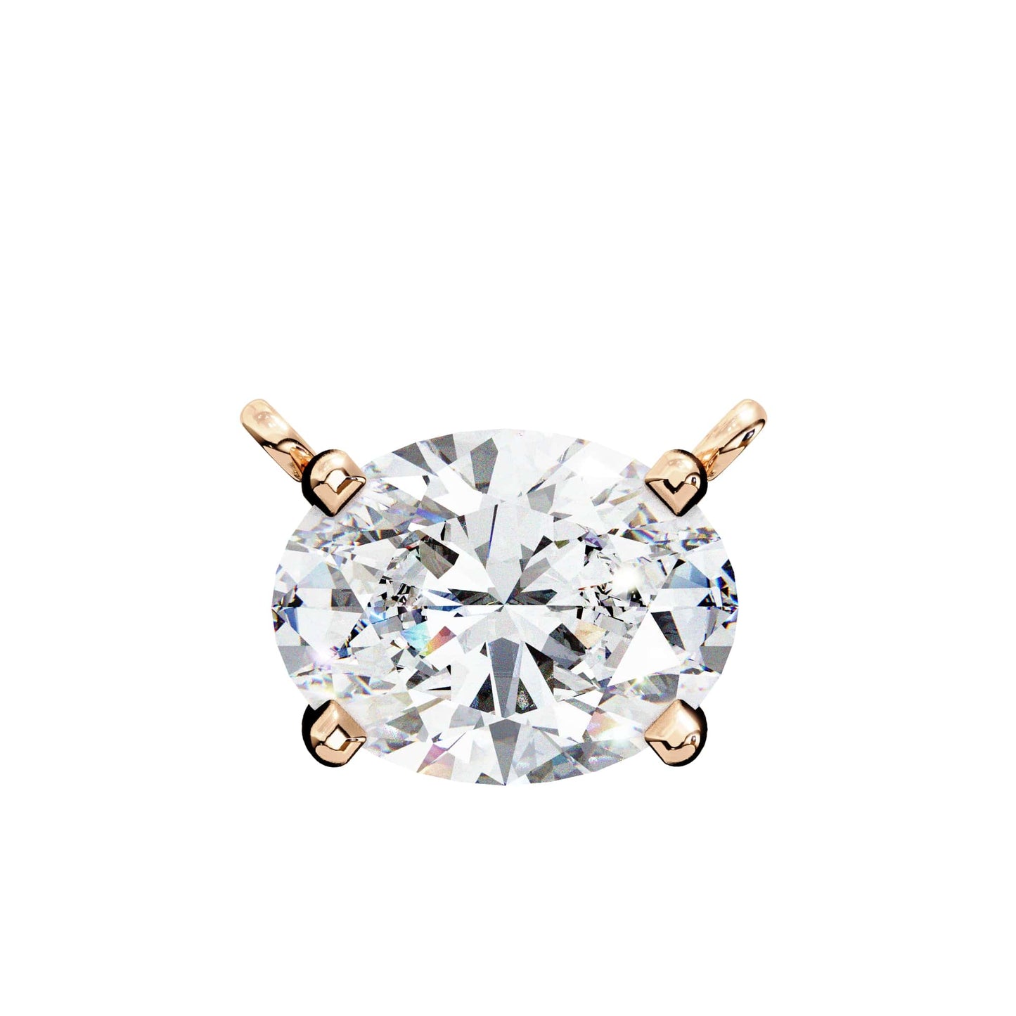 Classic Oval Lab Diamond Basket Pendant
