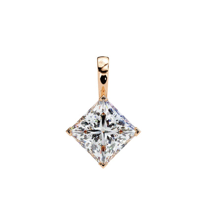 Lab Grown Princess Cut Diamond Basket Pendant