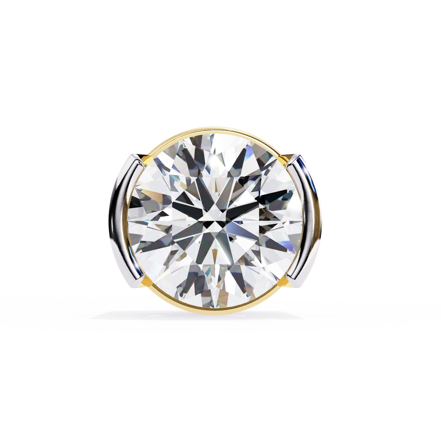 Lab Grown Round Diamond Half bezel Set Earrings