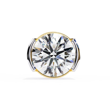 Lab Grown Round Diamond Half bezel Set Earrings