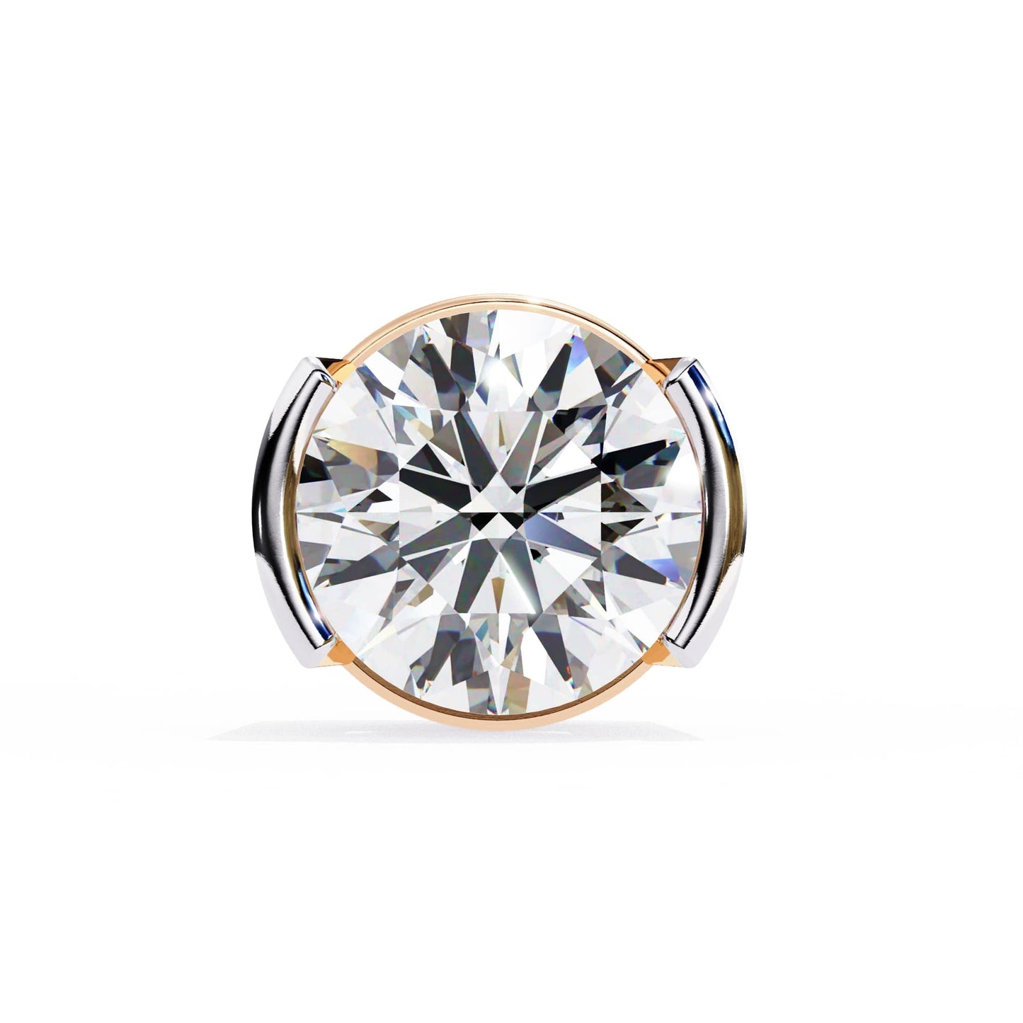 Lab Grown Round Diamond Half bezel Set Earrings