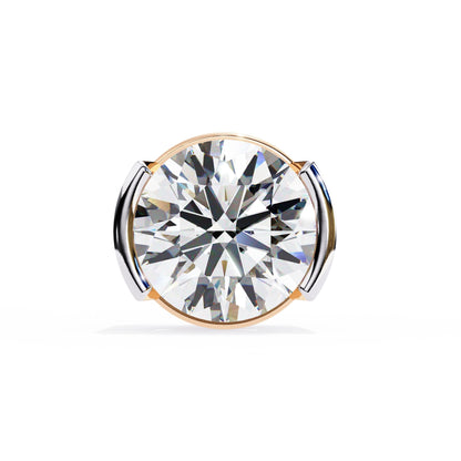 Lab Grown Round Diamond Half bezel Set Earrings