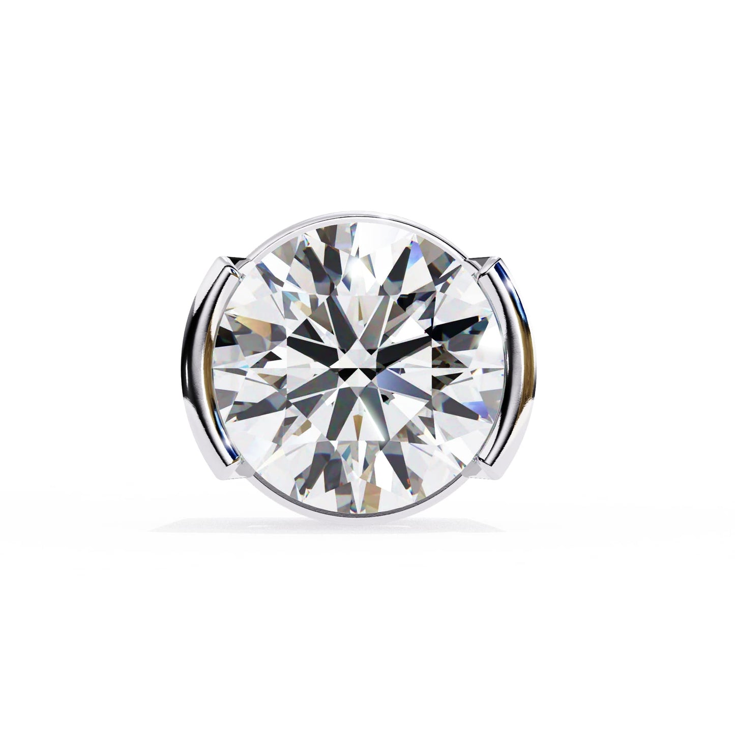 Lab Grown Round Diamond Half bezel Set Earrings