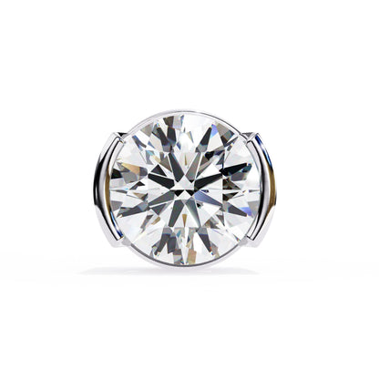 Lab Grown Round Diamond Half bezel Set Earrings