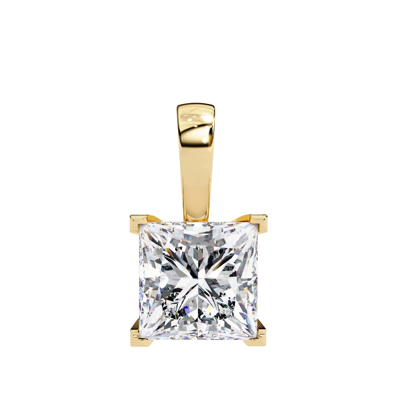 4 Prong Princess Cut Lab Grown Diamond Pendant