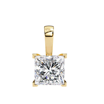 4 Prong Princess Cut Lab Grown Diamond Pendant