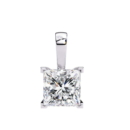 4 Prong Princess Cut Lab Grown Diamond Pendant