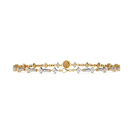 Round Lab Diamond Floral Bracelet
