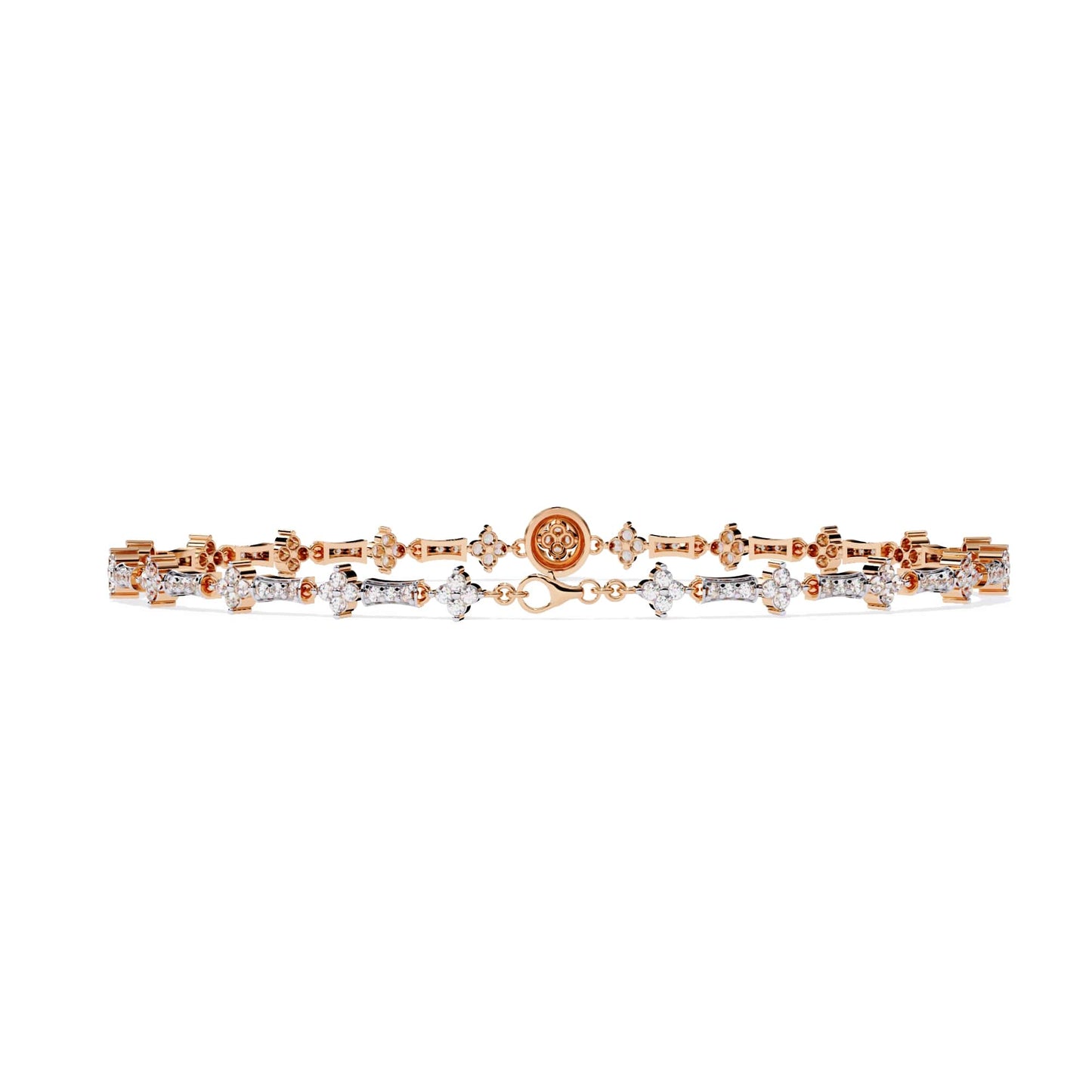 Round Lab Diamond Floral Bracelet