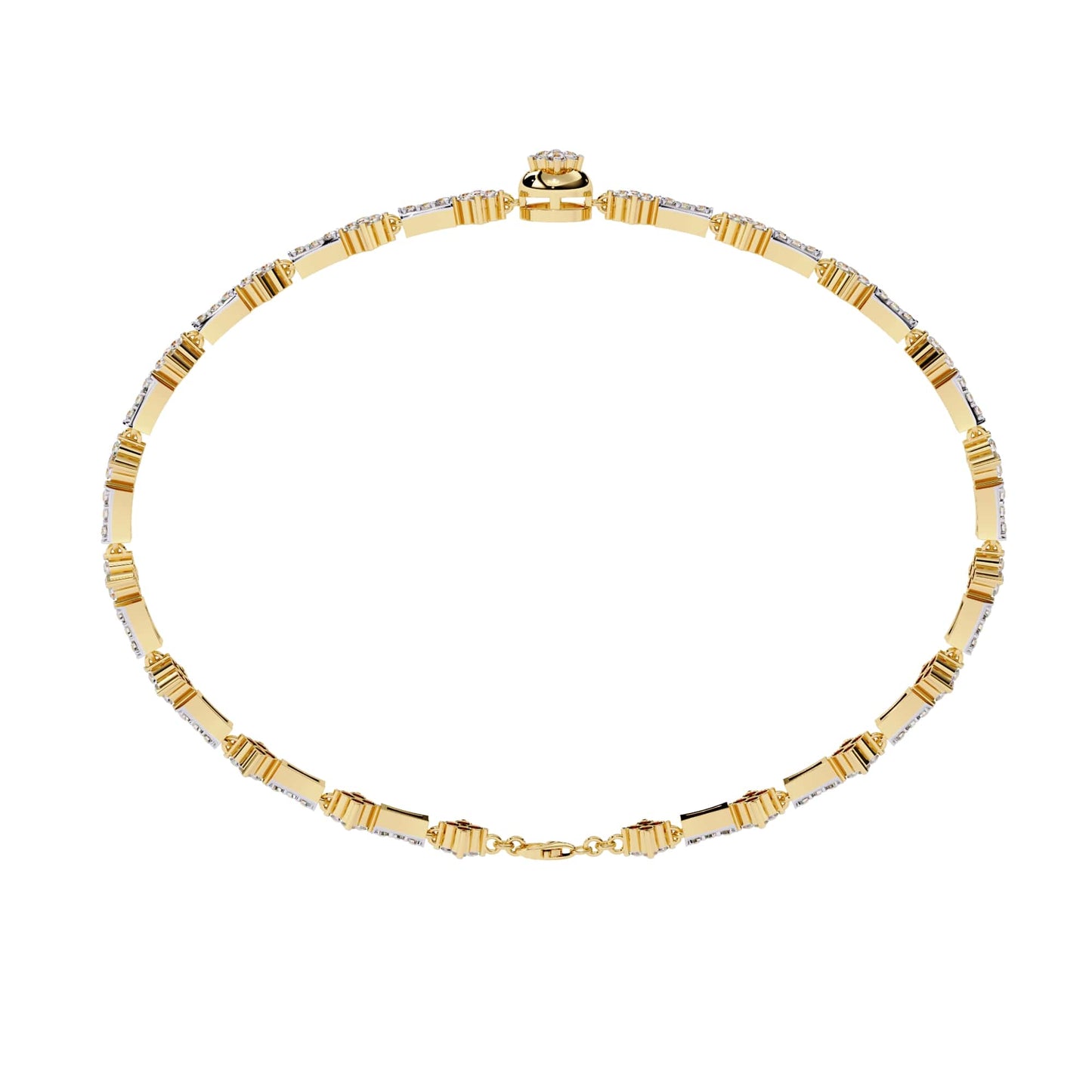 Round Lab Diamond Floral Bracelet