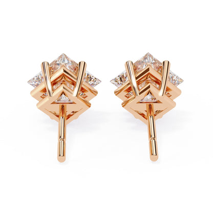Princess cut Lab Grown Diamond Stud Earrings