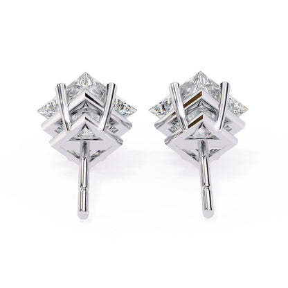 Princess cut Lab Grown Diamond Stud Earrings