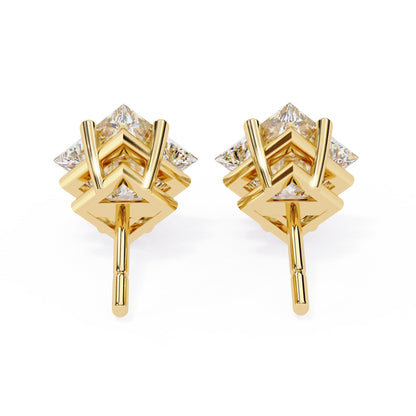 Princess cut Lab Grown Diamond Stud Earrings