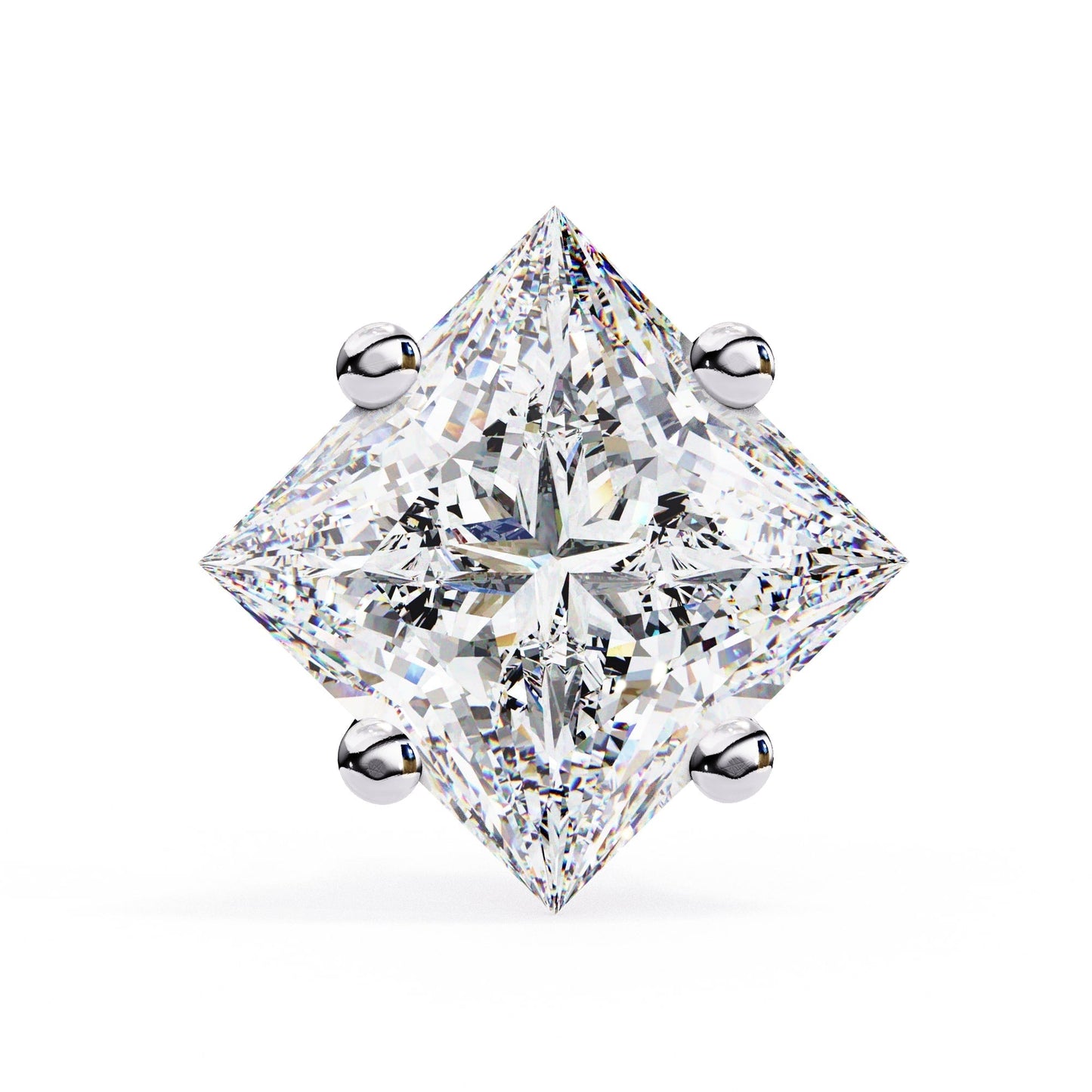 Princess cut Lab Grown Diamond Stud Earrings