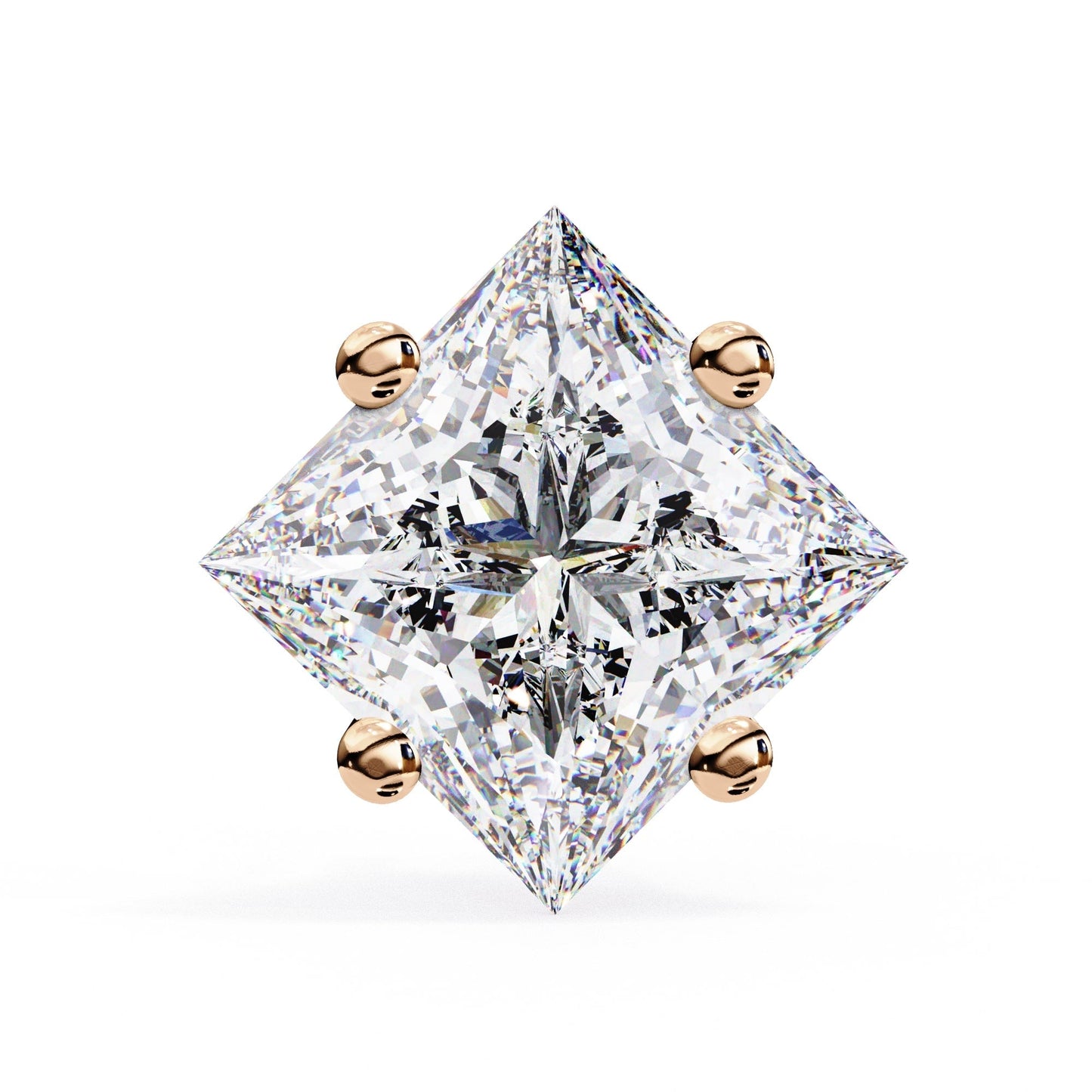 Princess cut Lab Grown Diamond Stud Earrings