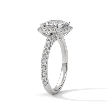 Solitaire Princess Diamond Ring With Halo